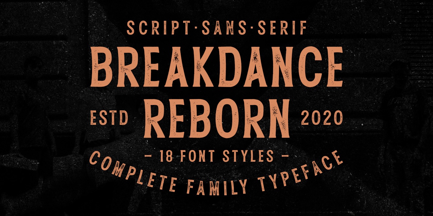 Пример шрифта Breakdance Reborn #1